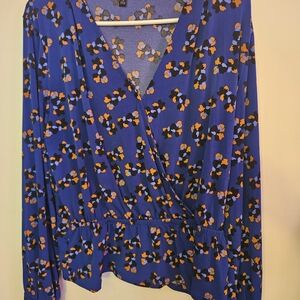 Banana Republic Blue Floral Blouse